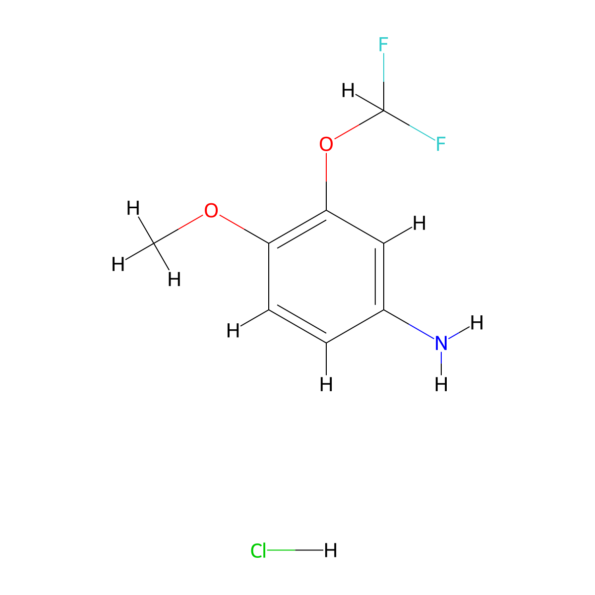 3-(Difluoromethoxy)-4-methoxyaniline hydrochloride molecular structure, CAS 1431962-33-2