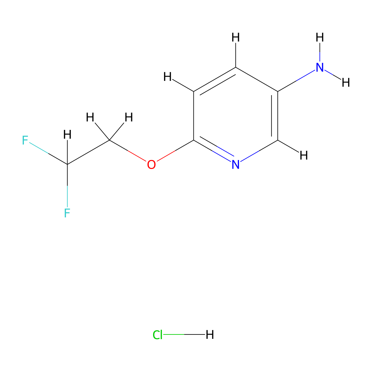 6-(2,2-Difluoroethoxy)pyridin-3-amine hydrochloride molecular structure, CAS 1431962-78-5