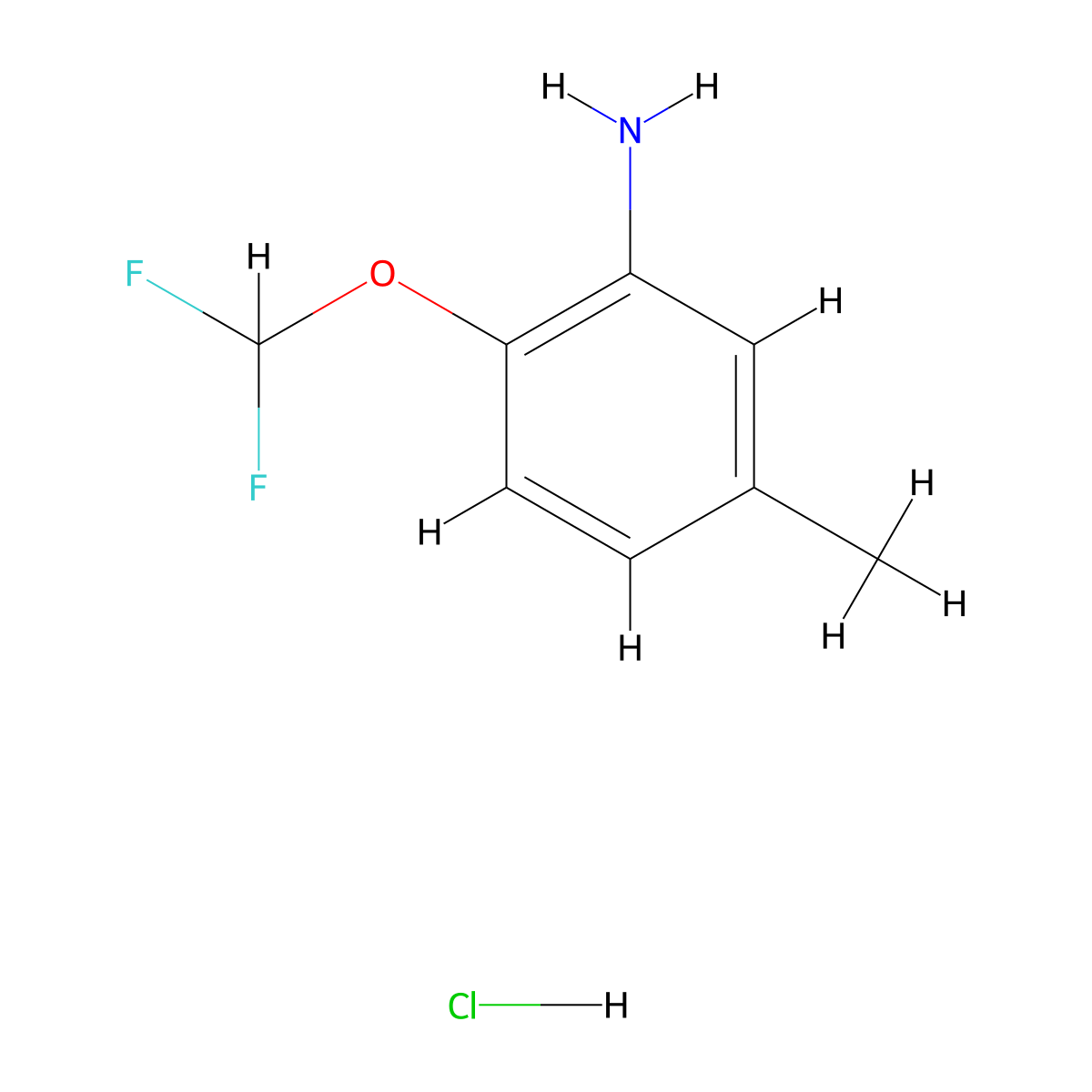 2-(Difluoromethoxy)-5-methylaniline hydrochloride molecular structure, CAS 1431962-90-1