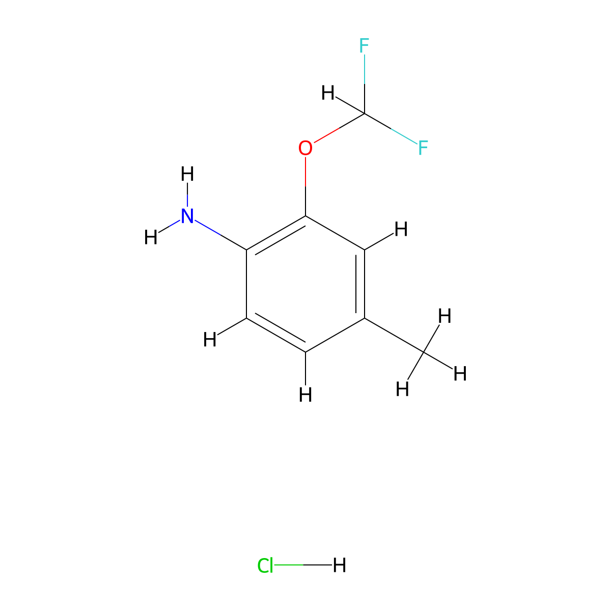 2-(Difluoromethoxy)-4-methylaniline hydrochloride molecular structure, CAS 1431962-99-0
