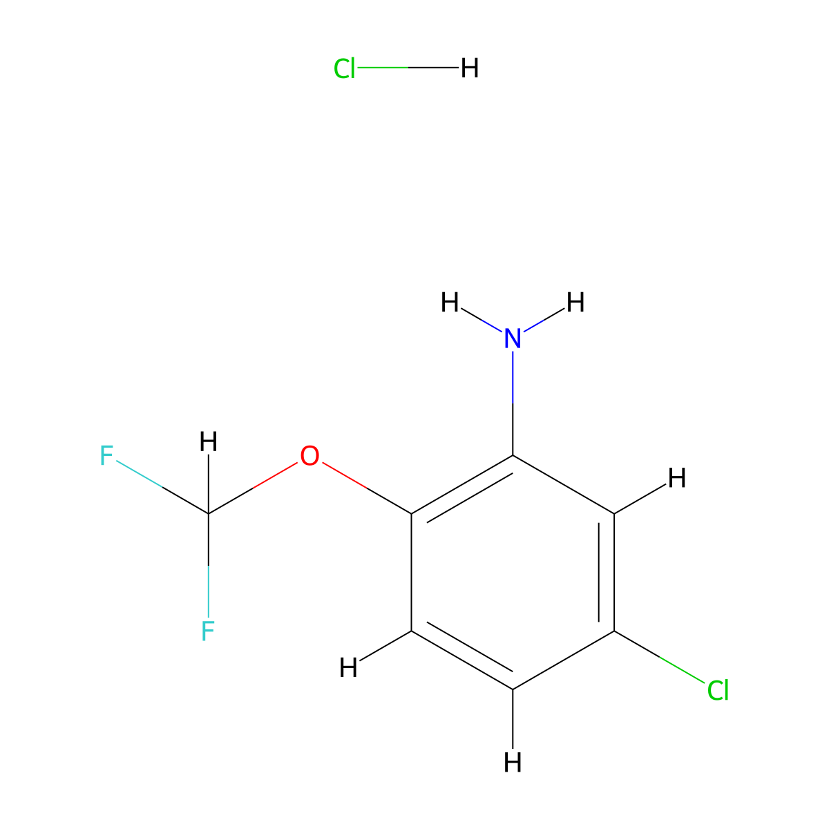 5-Chloro-2-(difluoromethoxy)aniline hydrochloride molecular structure, CAS 1431963-04-0