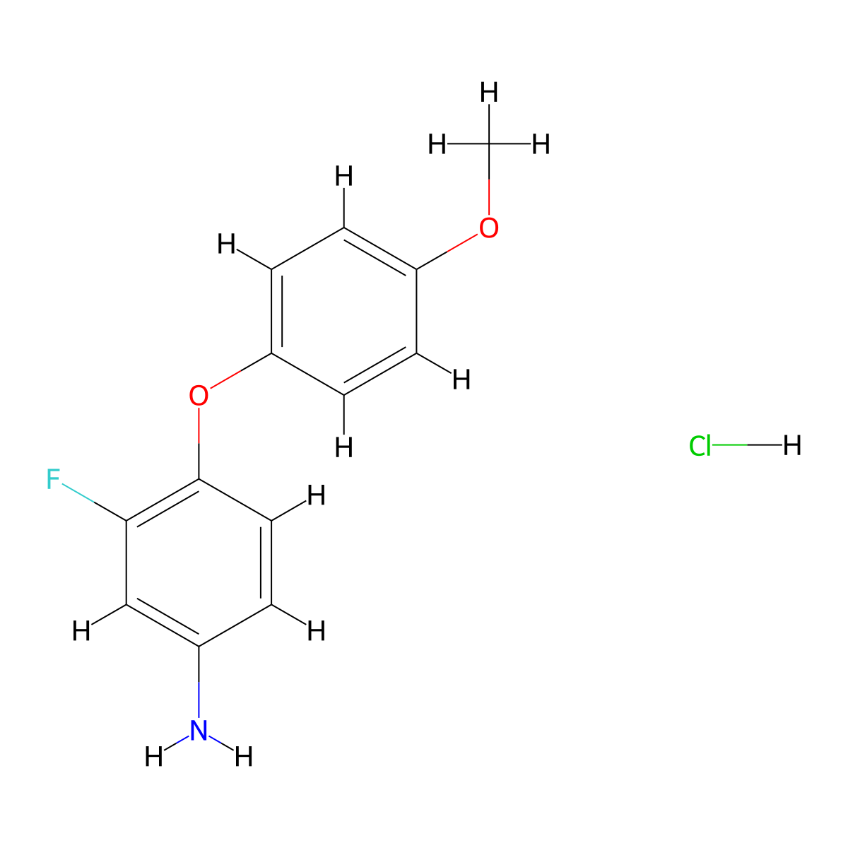 3-Fluoro-4-(4-methoxyphenoxy)aniline hydrochloride molecular structure, CAS 1431963-10-8