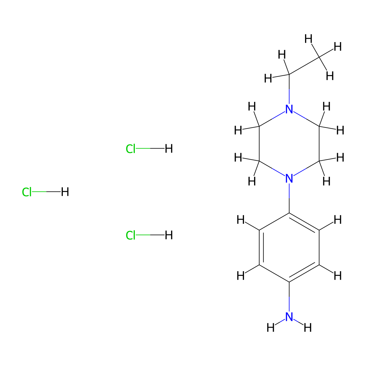 4-(4-Ethylpiperazin-1-yl)aniline trihydrochloride molecular structure, CAS 1431963-19-7