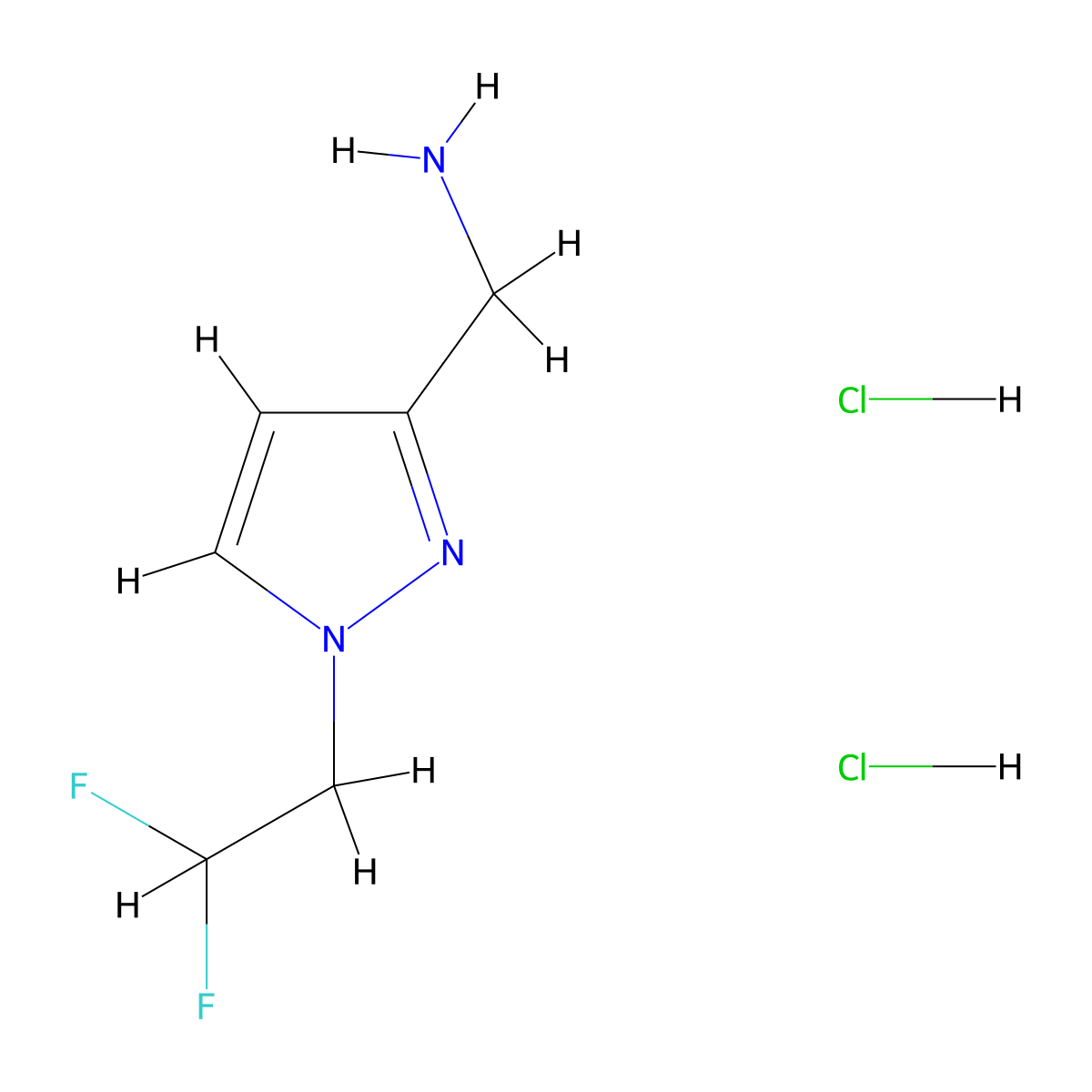 [1-(2,2-Difluoroethyl)-1H-pyrazol-3-yl]methylamine dihydrochloride molecular structure, CAS 1431963-24-4