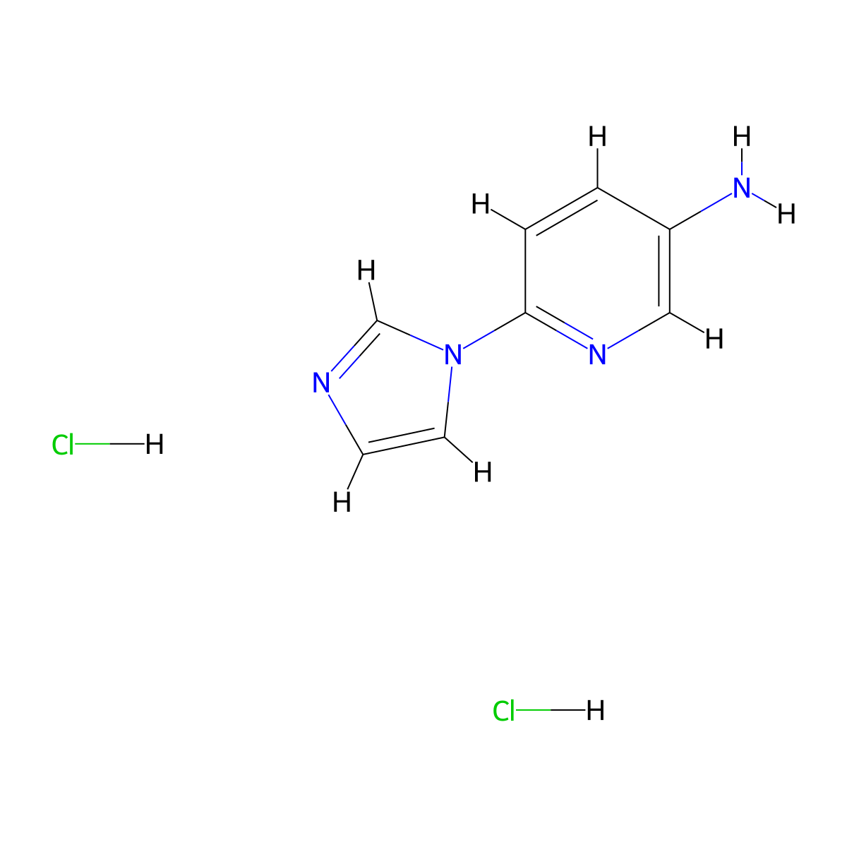 6-(1H-Imidazol-1-yl)pyridin-3-amine dihydrochloride molecular structure, CAS 1431963-37-9