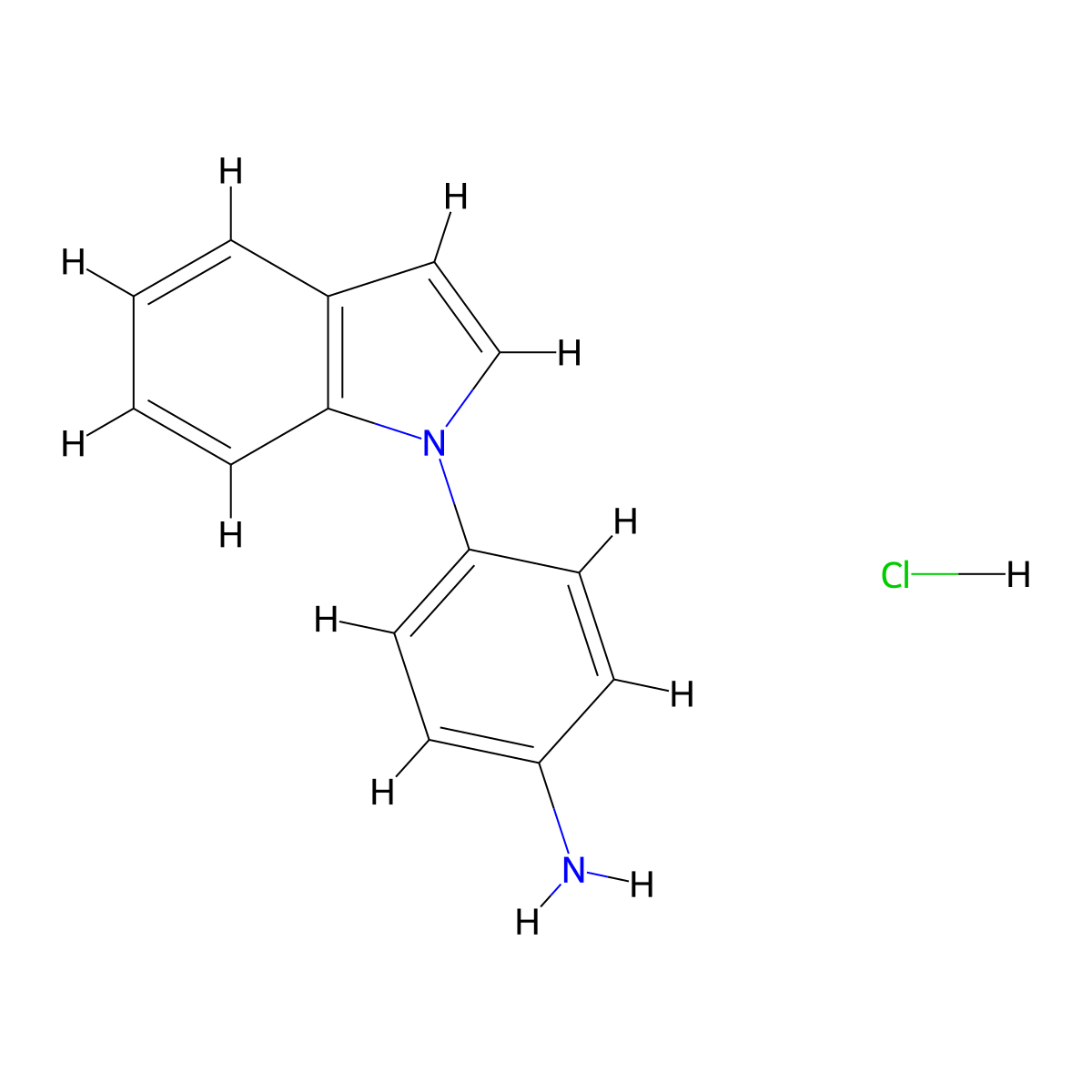 4-(1H-indol-1-yl)aniline hydrochloride molecular structure, CAS 1431963-41-5