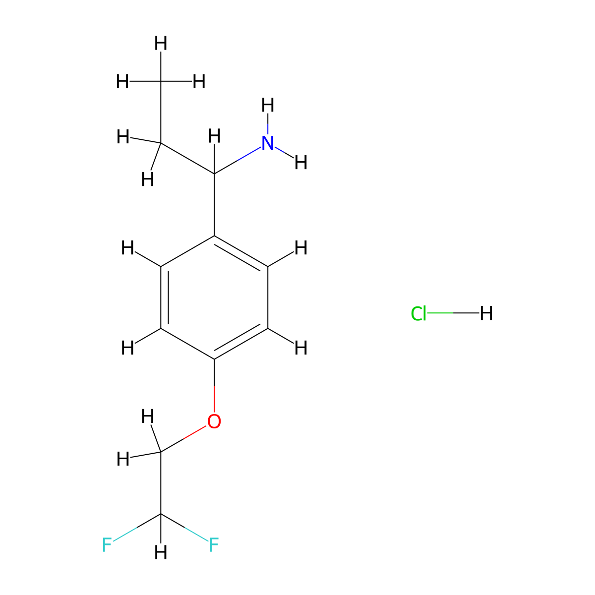 1-[4-(2,2-Difluoroethoxy)phenyl]propan-1-amine hydrochloride molecular structure, CAS 1431963-43-7