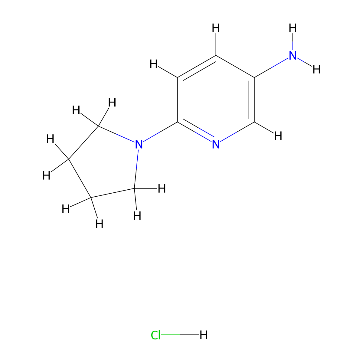 6-(Pyrrolidin-1-yl)pyridin-3-amine hydrochloride molecular structure, CAS 1431963-46-0