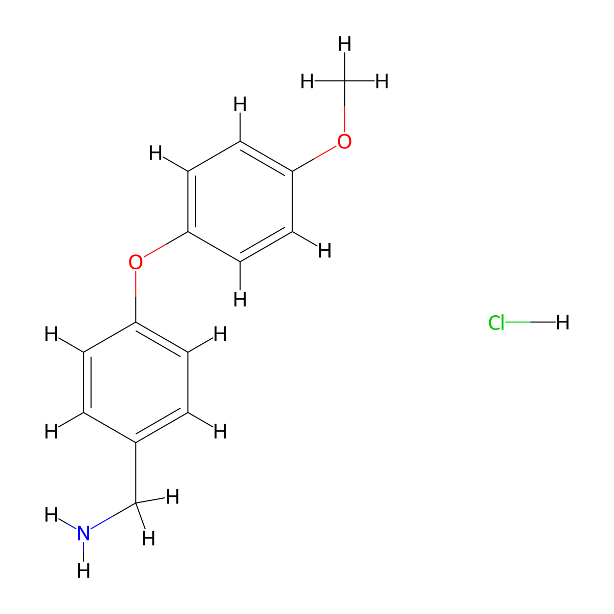 1-[4-(4-Methoxyphenoxy)phenyl]methanamine hydrochloride molecular structure, CAS 1431963-48-2