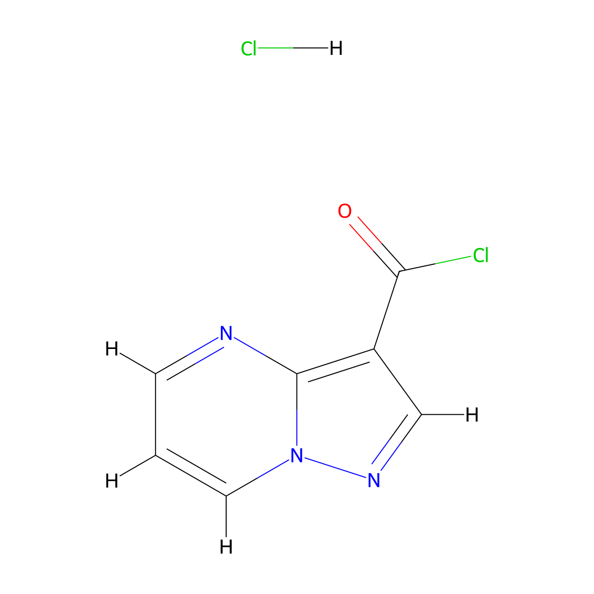 Pyrazolo[1,5-a]pyrimidine-3-carbonyl chloride hydrochloride molecular structure, CAS 1431963-51-7
