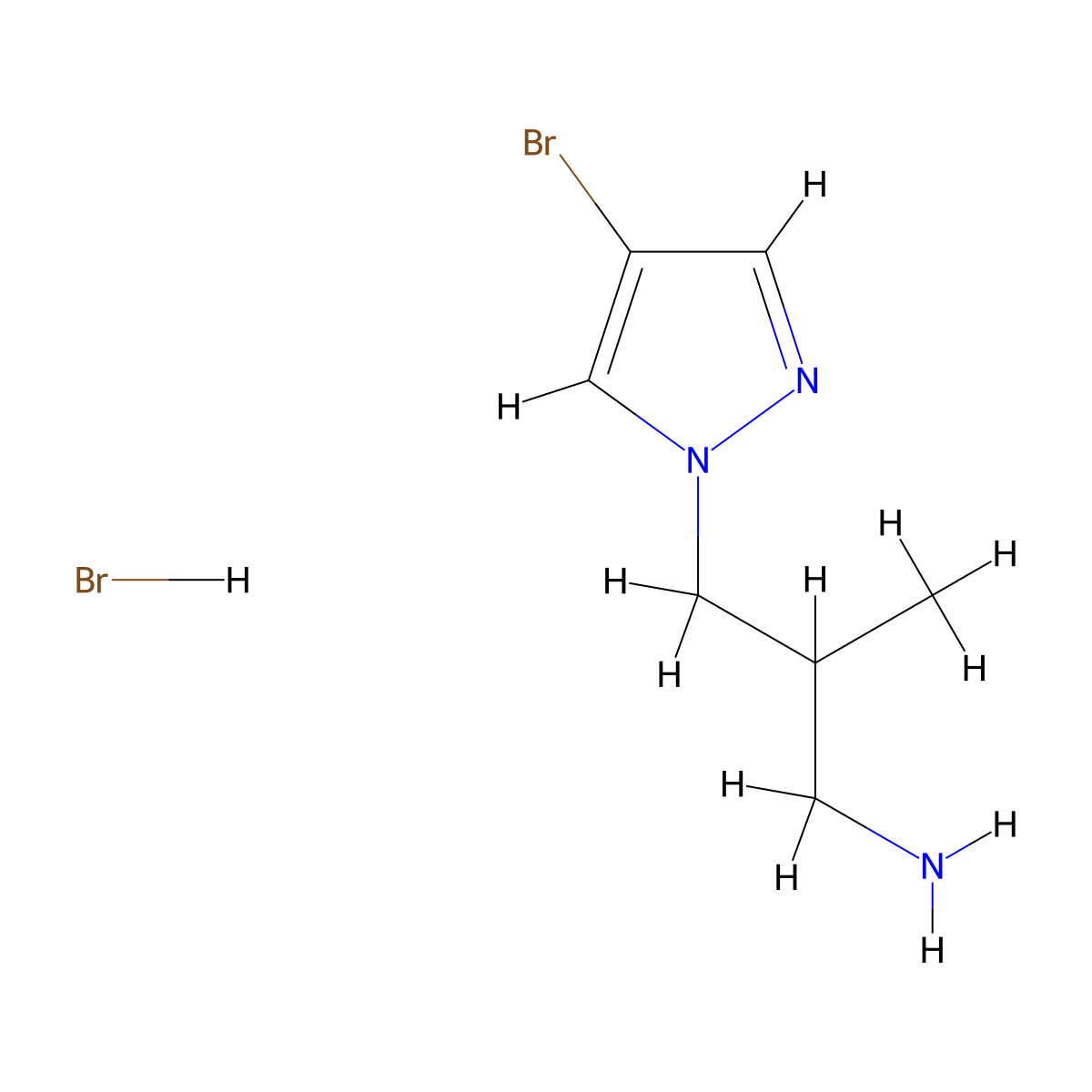 [3-(4-Bromo-1H-pyrazol-1-yl)-2-methylpropyl]amine hydrobromide molecular structure, CAS 1431963-59-5