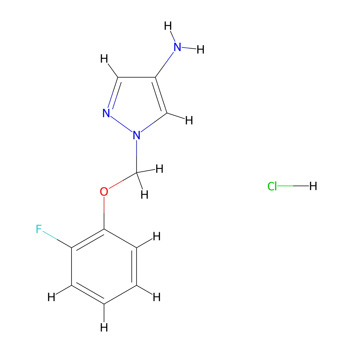 1-[(2-Fluorophenoxy)methyl]-1H-pyrazol-4-amine hydrochloride molecular structure, CAS 1431963-66-4