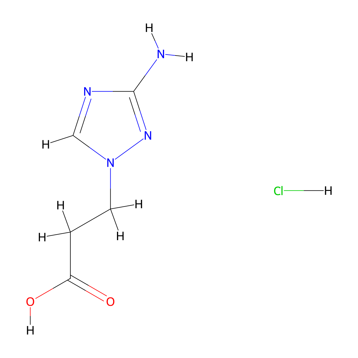 3-(3-amino-1H-1,2,4-triazol-1-yl)propanoic acid hydrochloride molecular structure, CAS 1431963-70-0