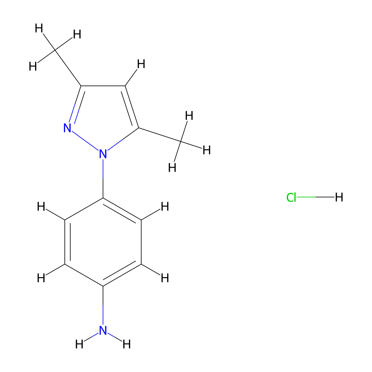 4-(3,5-Dimethyl-1H-pyrazol-1-yl)aniline hydrochloride molecular structure, CAS 1431963-73-3
