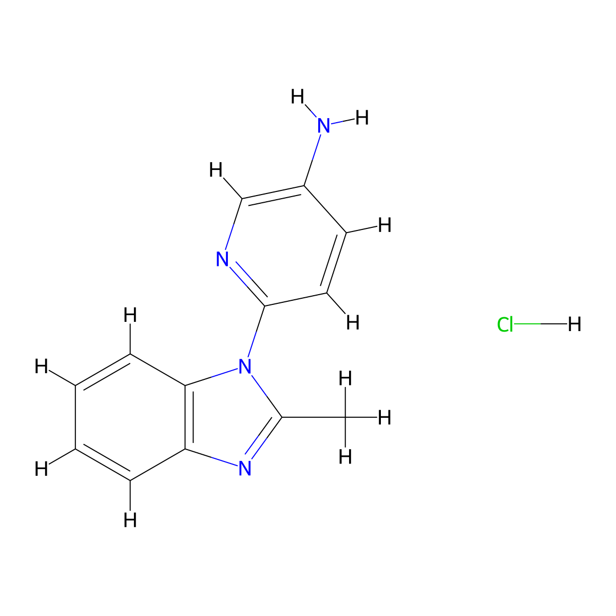 6-(2-Methyl-1H-benzimidazol-1-yl)pyridin-3-amine hydrochloride molecular structure, CAS 1431963-77-7