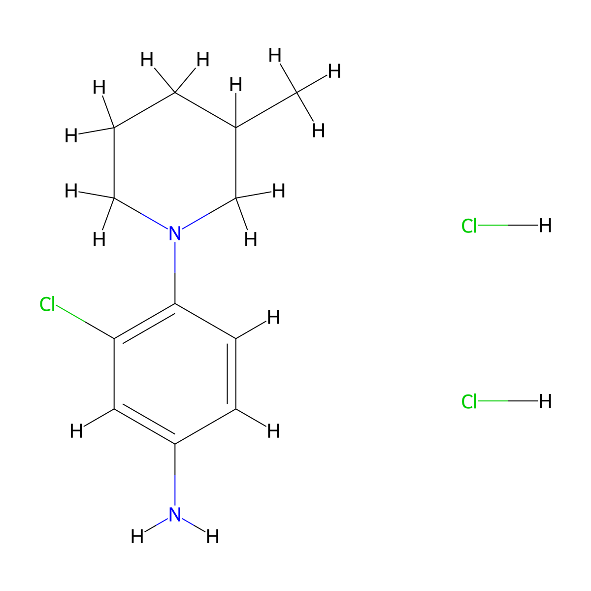 3-Chloro-4-(3-methylpiperidin-1-yl)aniline dihydrochloride molecular structure, CAS 1431963-83-5