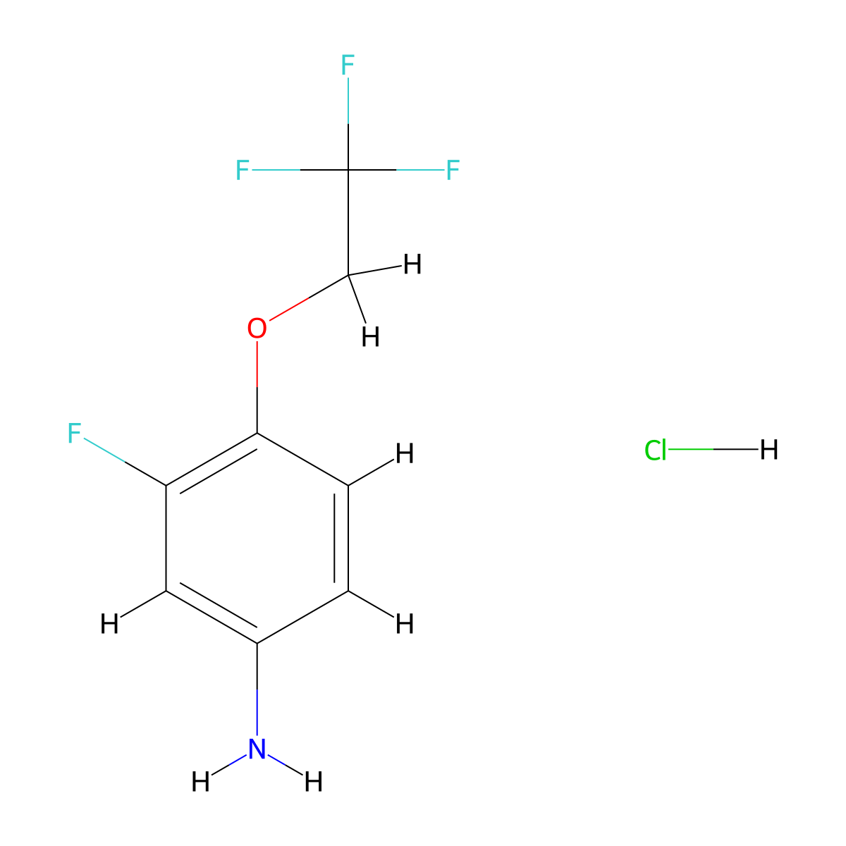 3-Fluoro-4-(2,2,2-trifluoroethoxy)aniline hydrochloride molecular structure, CAS 1431963-84-6