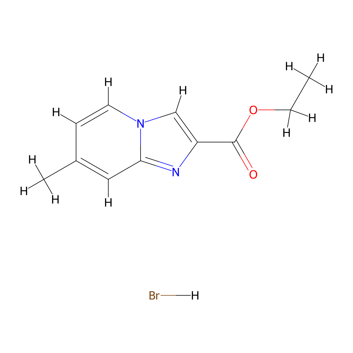 Ethyl 7-methylimidazo[1,2-a]pyridine-2-carboxylate hydrobromide molecular structure, CAS 1431963-98-2