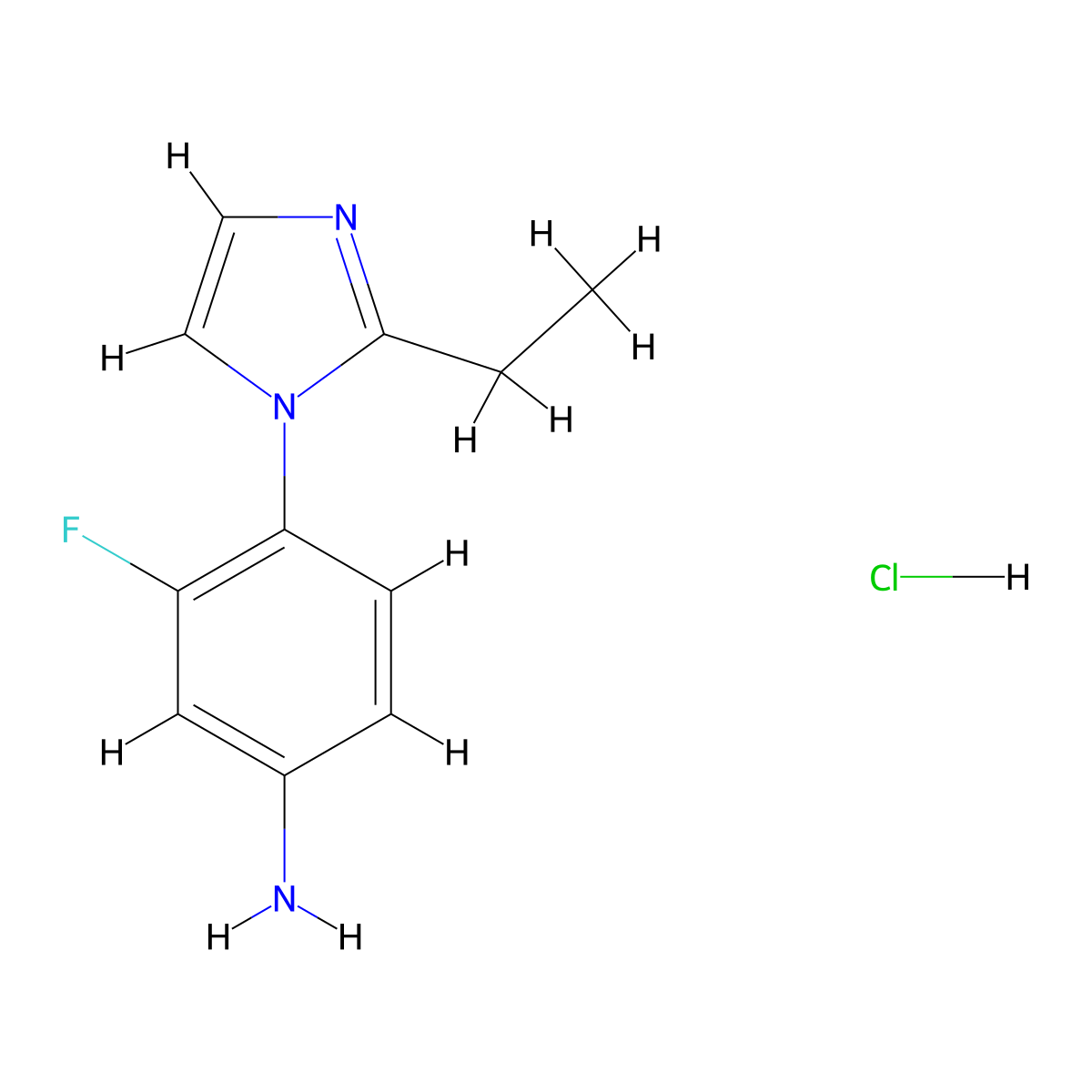 4-(2-Ethyl-1H-imidazol-1-yl)-3-fluoroaniline hydrochloride molecular structure, CAS 1431963-99-3