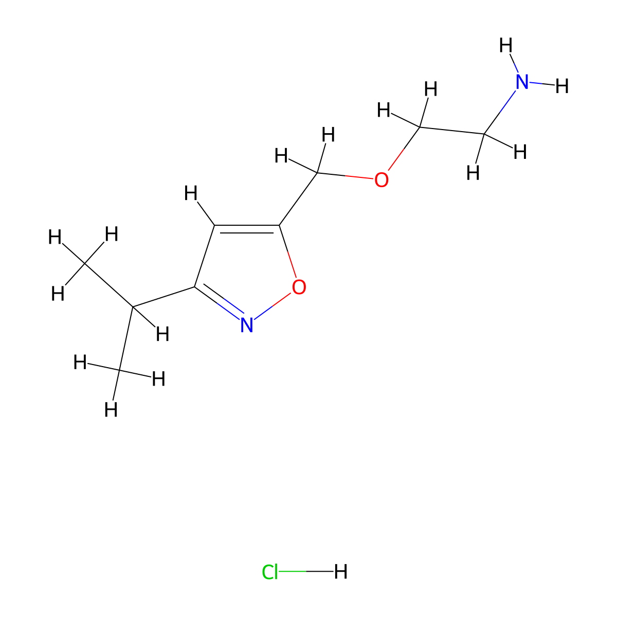 {2-[(3-Isopropylisoxazol-5-yl)methoxy]ethyl}amine hydrochloride molecular structure, CAS 1431964-02-1
