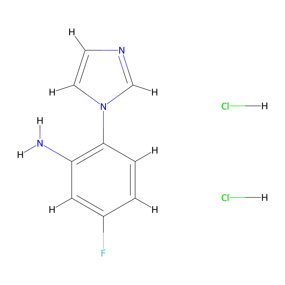 5-Fluoro-2-(1H-imidazol-1-yl)aniline dihydrochloride molecular structure, CAS 1431964-05-4