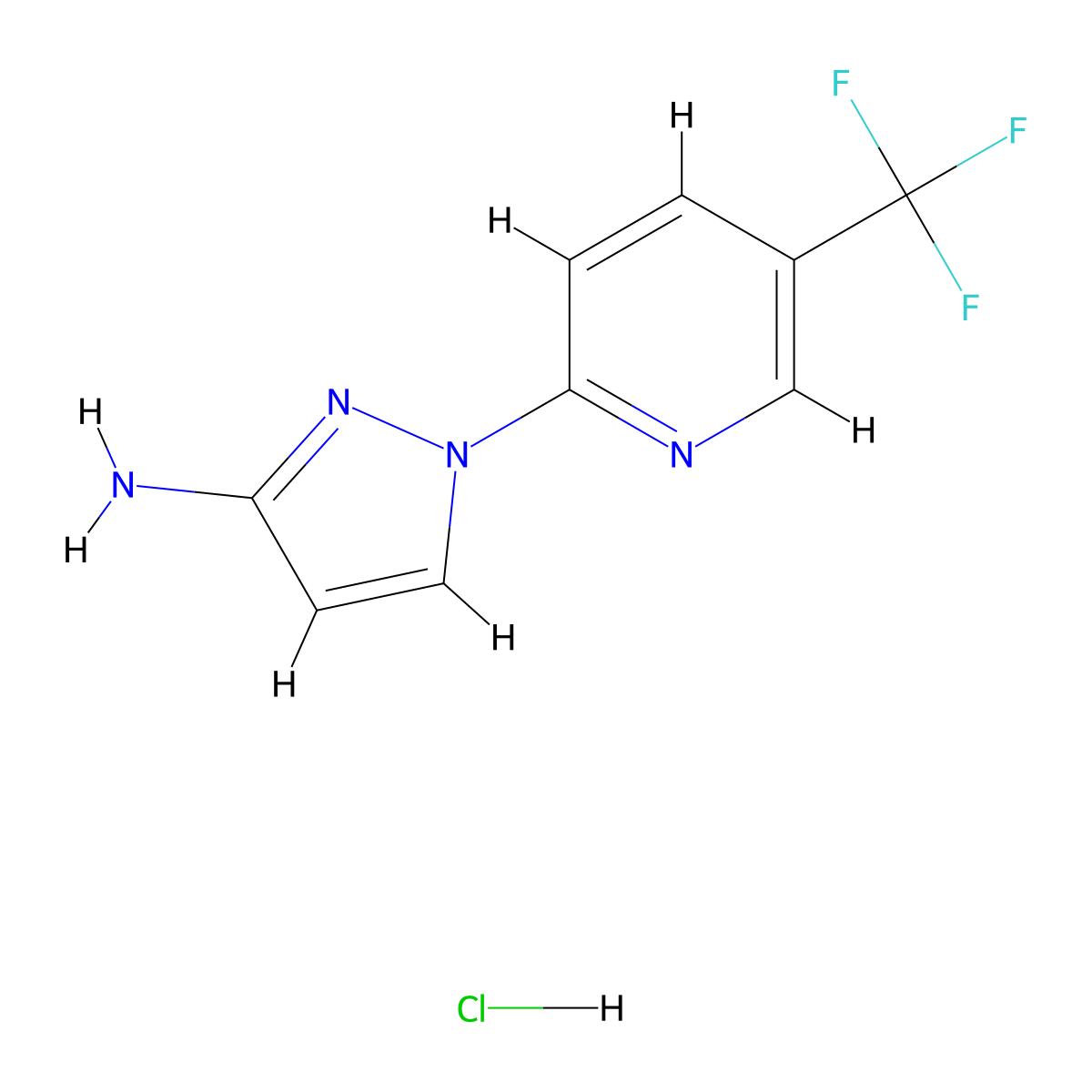 1-[5-(Trifluoromethyl)pyridin-2-yl]-1H-pyrazol-3-amine hydrochloride molecular structure, CAS 1431964-07-6