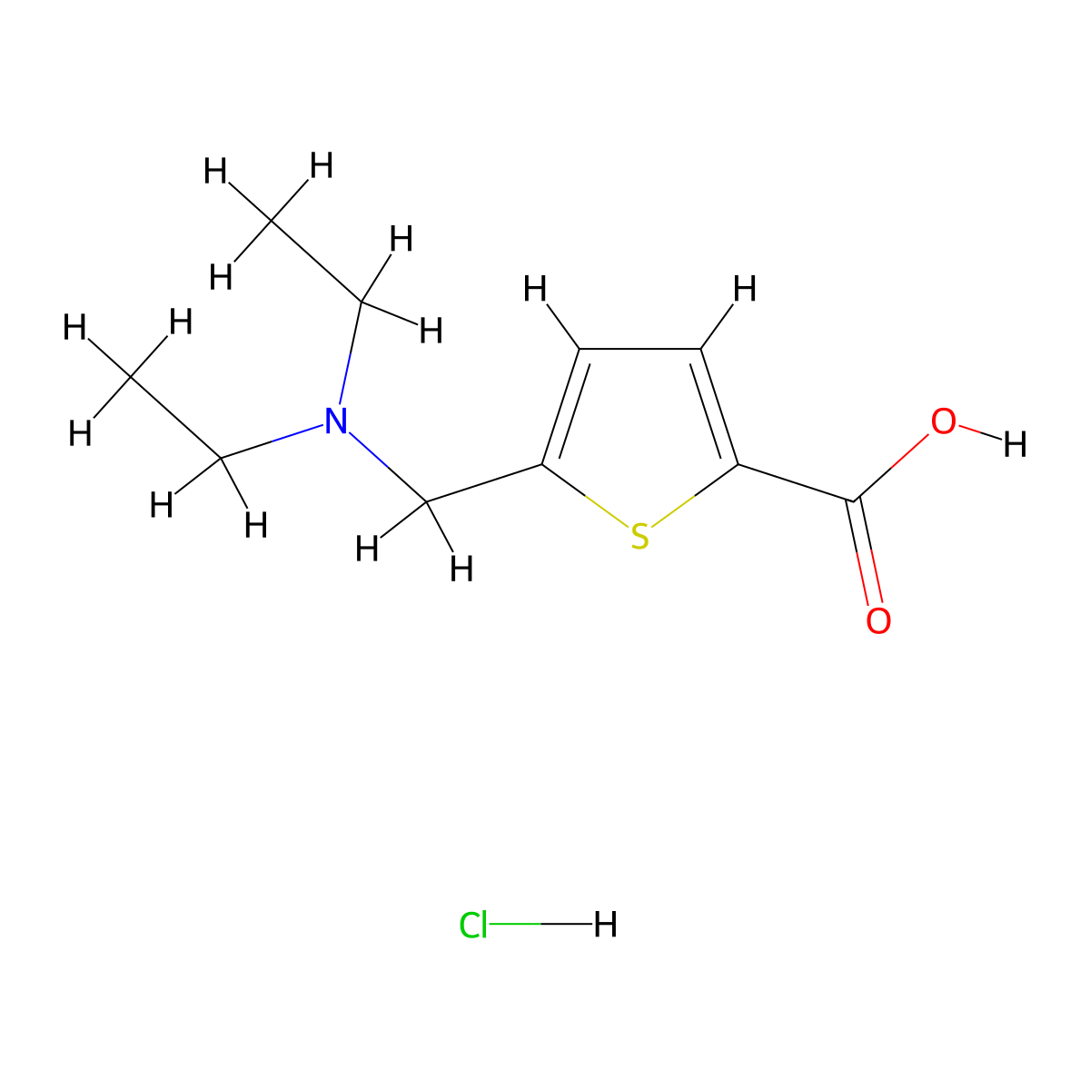 5-[(Diethylamino)methyl]thiophene-2-carboxylic acid hydrochloride molecular structure, CAS 1431964-13-4