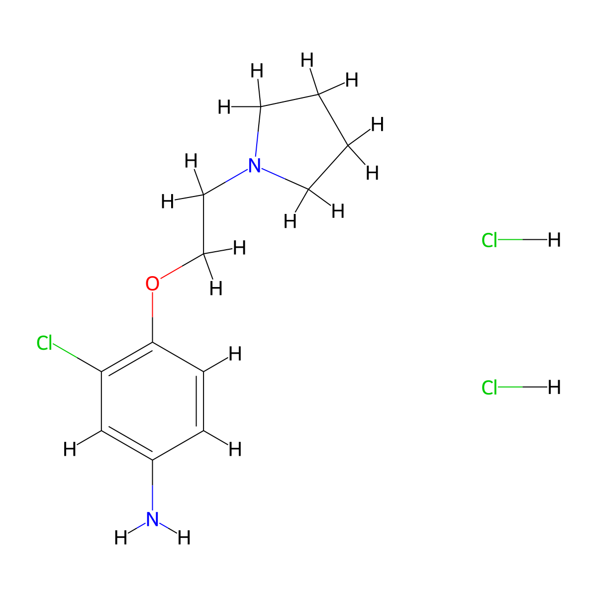 [3-Chloro-4-(2-pyrrolidin-1-ylethoxy)phenyl]amine dihydrochloride molecular structure, CAS 1431964-26-9