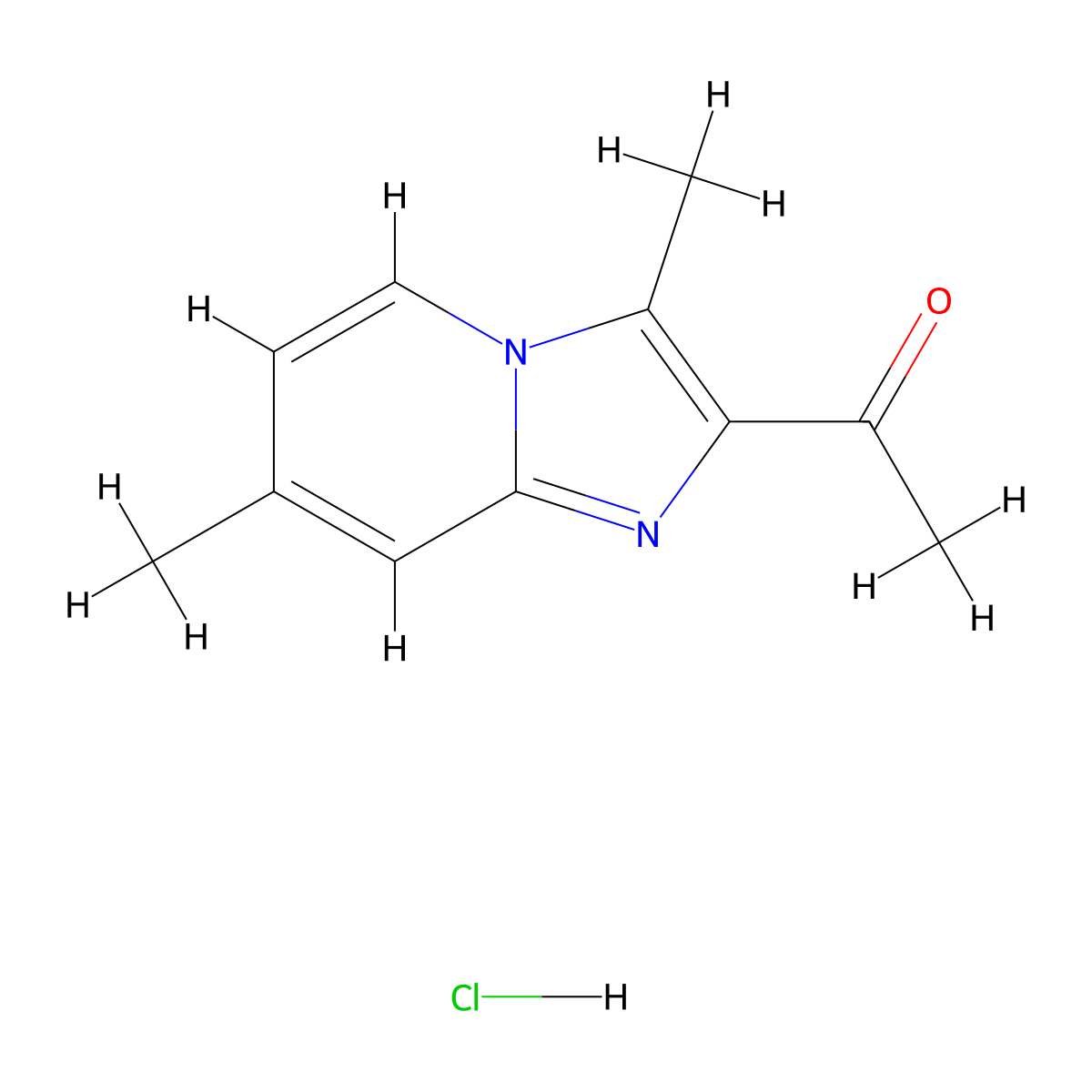 1-(3,7-Dimethylimidazo[1,2-a]pyridin-2-yl)ethanone;hydrochloride molecular structure, CAS 1431964-33-8