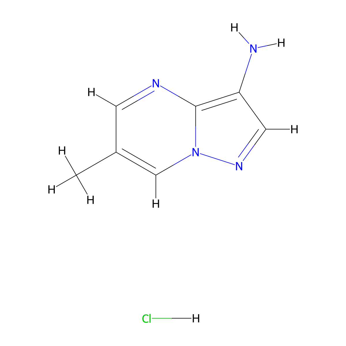 6-Methylpyrazolo[1,5-a]pyrimidin-3-amine hydrochloride molecular structure, CAS 1431964-56-5