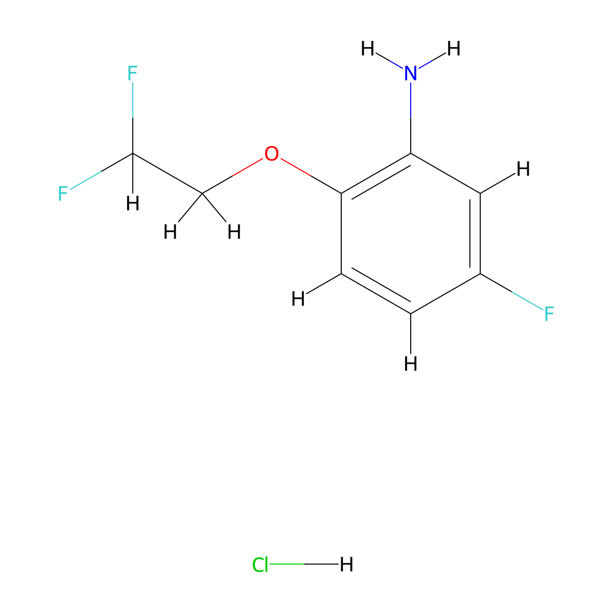 2-(2,2-Difluoroethoxy)-5-fluoroaniline hydrochloride molecular structure, CAS 1431964-57-6