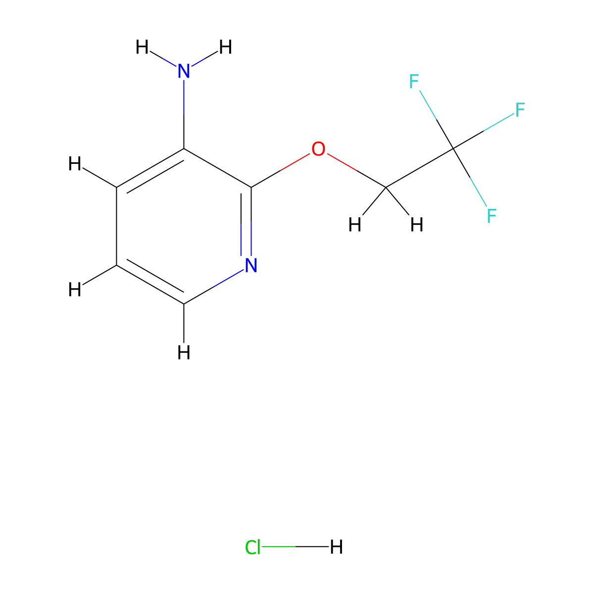 2-(2,2,2-Trifluoroethoxy)pyridin-3-amine hydrochloride molecular structure, CAS 1431964-68-9