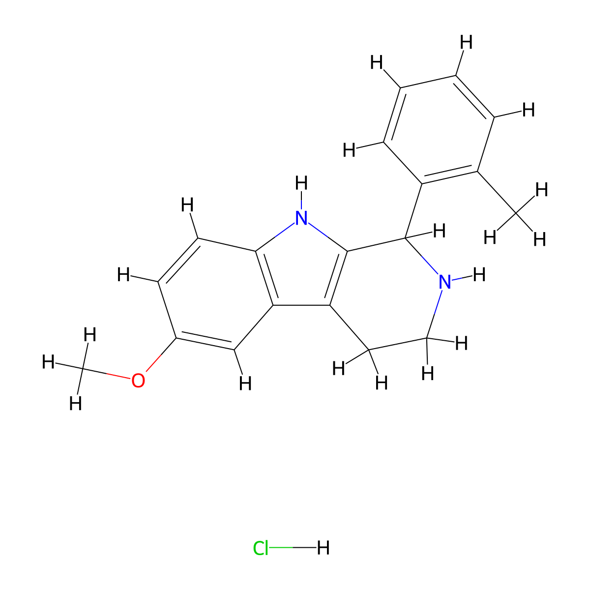 6-Methoxy-1-(2-methylphenyl)-2,3,4,9-tetrahydro-1H-beta-carboline hydrochloride molecular structure, CAS 1431964-74-7