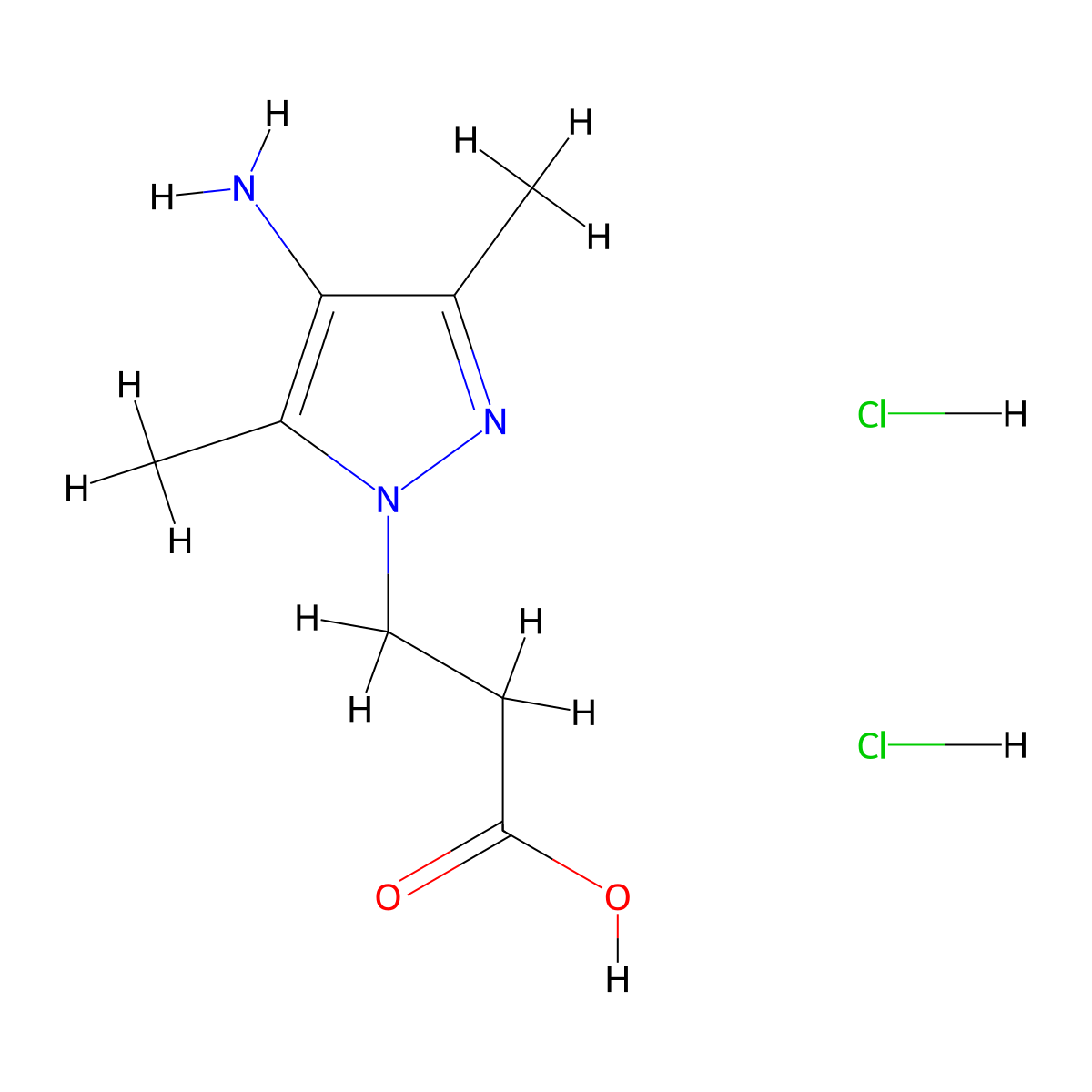 3-(4-Amino-3,5-dimethyl-1H-pyrazol-1-yl)propanoic acid dihydrochloride molecular structure, CAS 1431964-76-9
