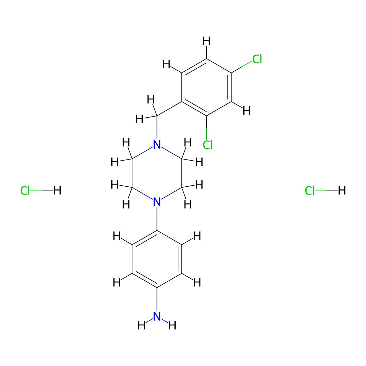 4-{4-[(2,4-Dichlorophenyl)methyl]piperazin-1-YL}aniline dihydrochloride molecular structure, CAS 1431964-90-7