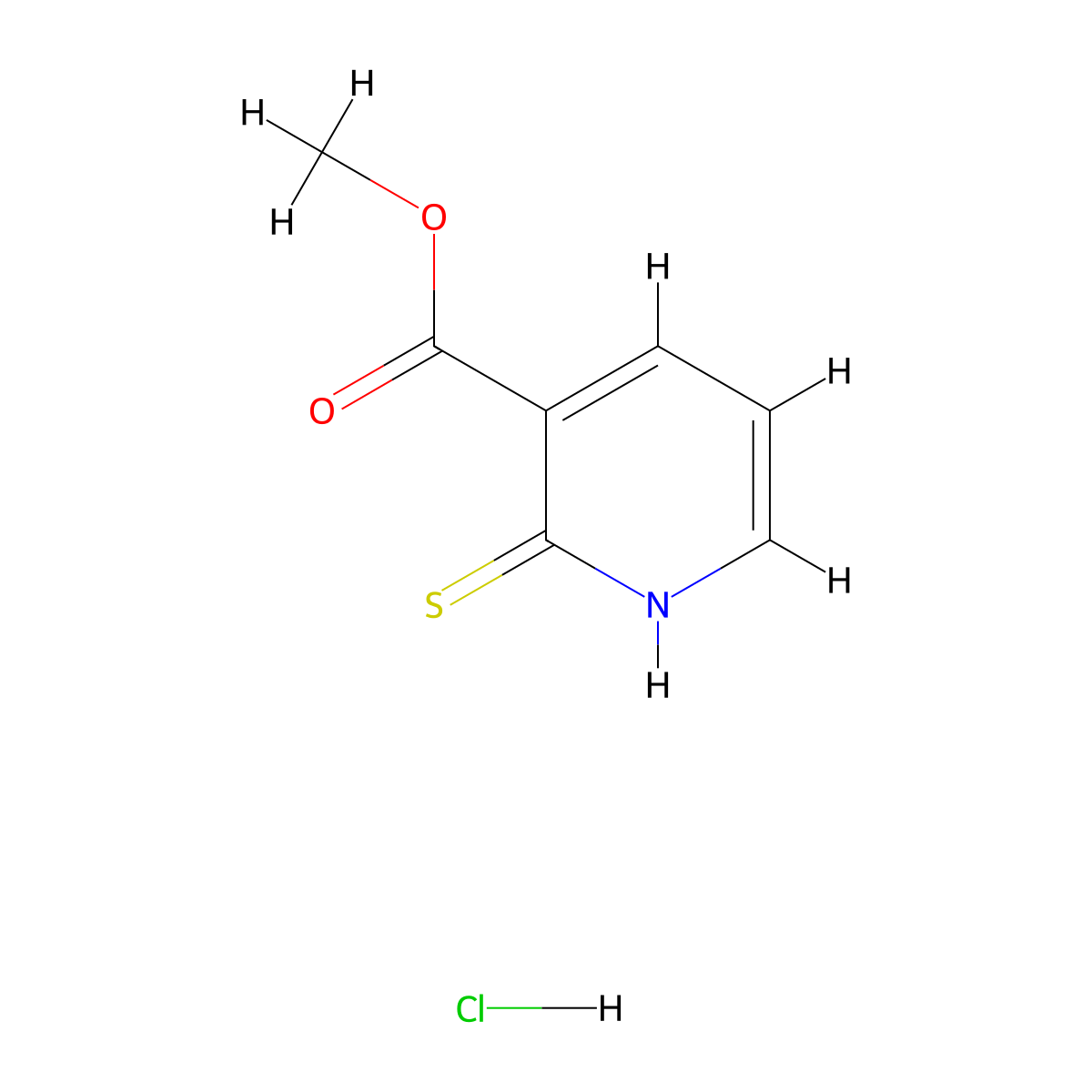 Methyl 2-mercaptonicotinate hydrochloride molecular structure, CAS 1431964-96-3