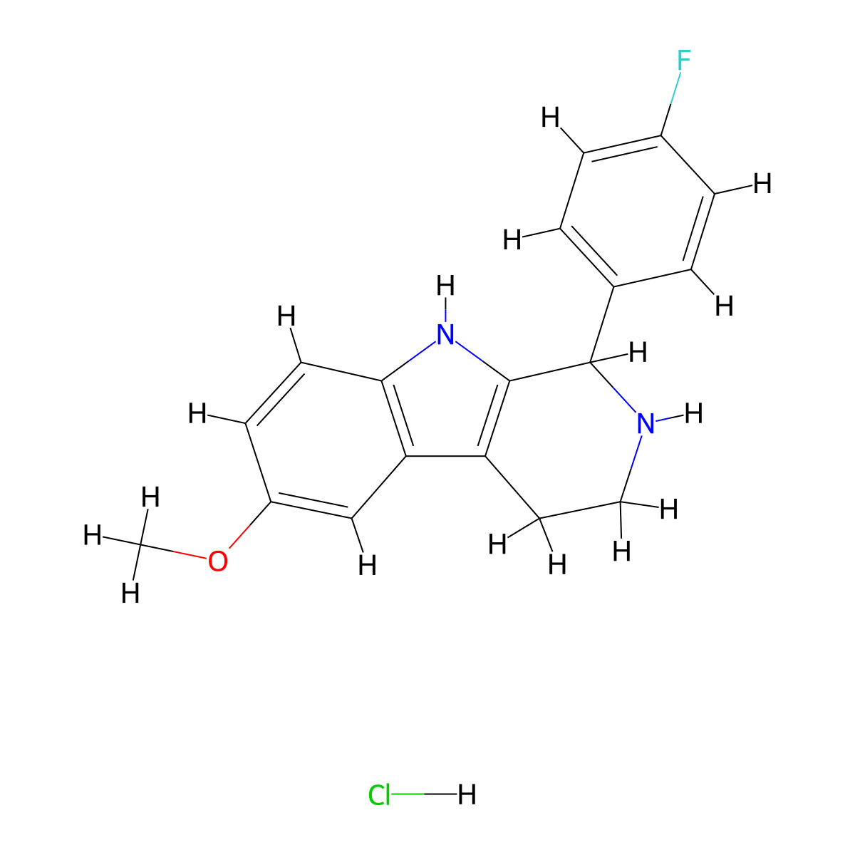 1-(4-Fluorophenyl)-6-methoxy-2,3,4,9-tetrahydro-1H-beta-carboline hydrochloride molecular structure, CAS 1431965-08-0