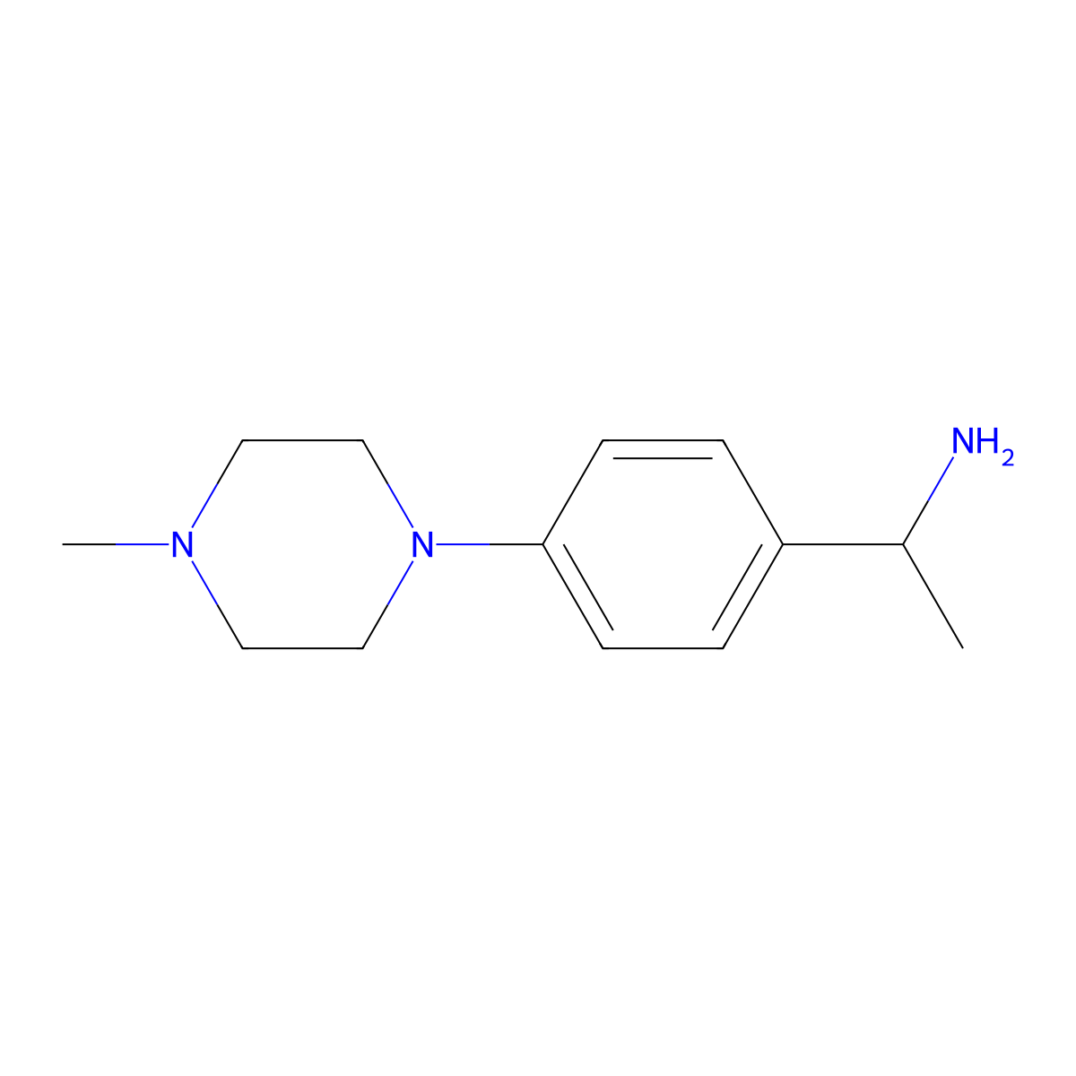 1-[4-(4-Methylpiperazin-1-yl)phenyl]ethan-1-amine molecular structure, CAS 1431965-21-7