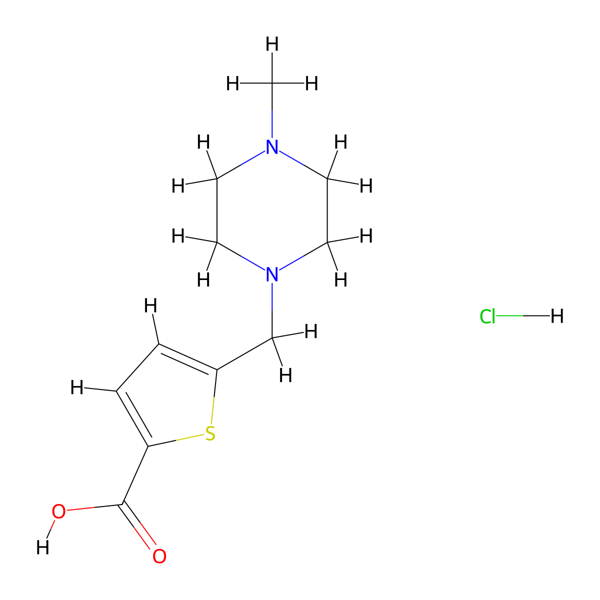 5-[(4-Methylpiperazin-1-yl)methyl]thiophene-2-carboxylic acid hydrochloride molecular structure, CAS 1431965-31-9
