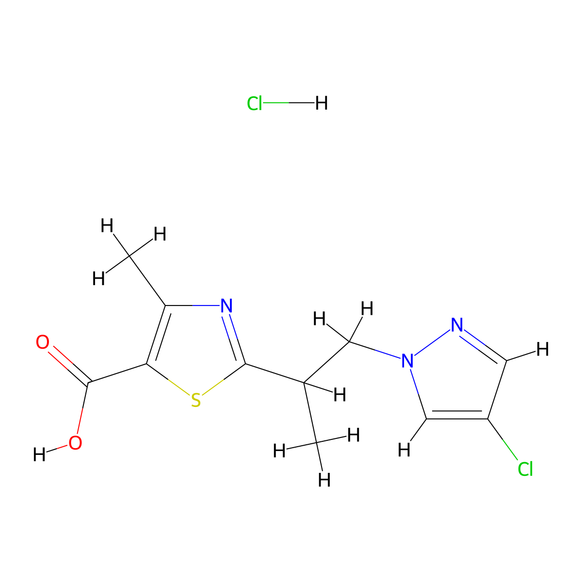 2-[2-(4-chloro-1H-pyrazol-1-yl)-1-methylethyl]-4-methyl-1,3-thiazole-5-carboxylic acid molecular structure, CAS 1431965-32-0