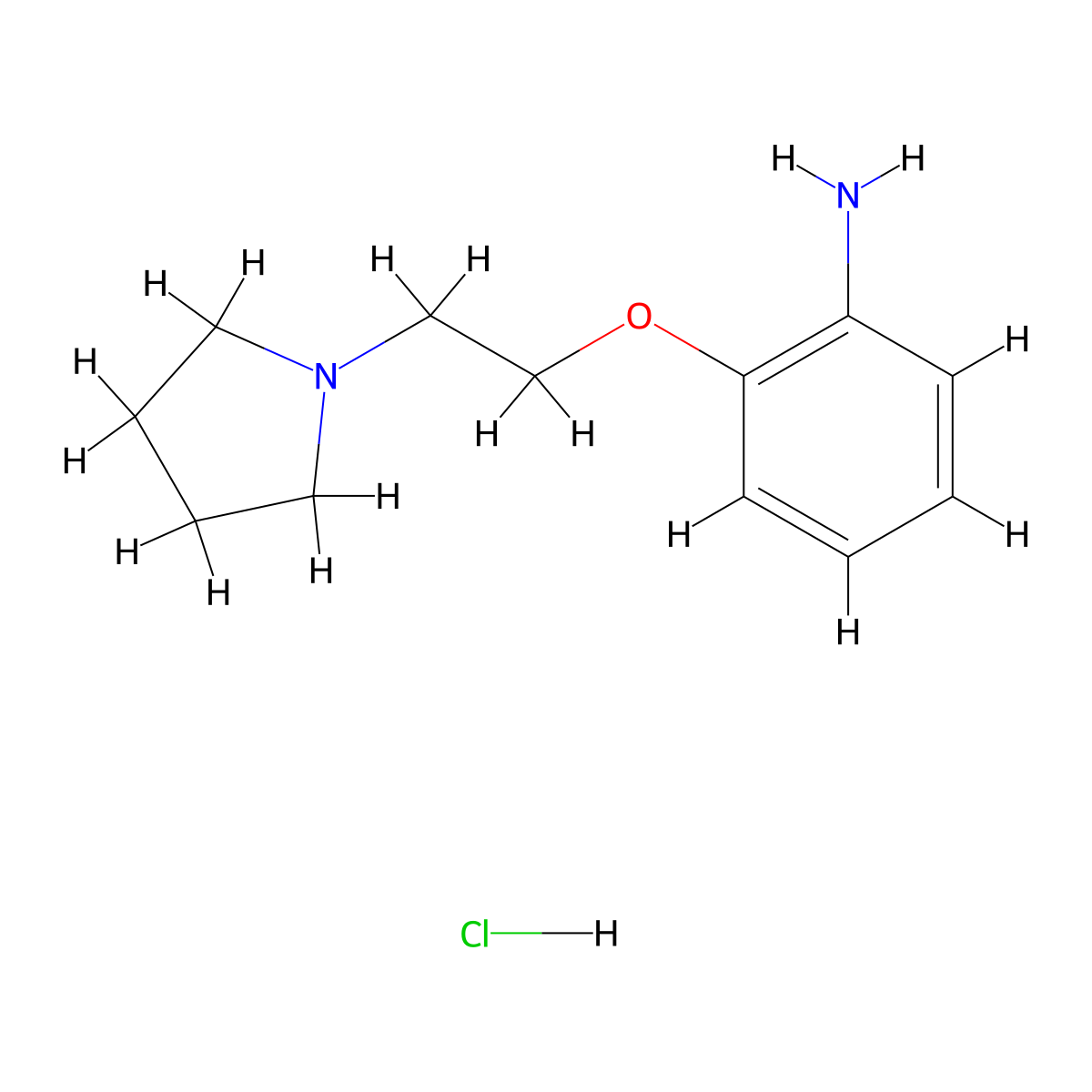 2-(2-(Pyrrolidin-1-yl)ethoxy)aniline hydrochloride molecular structure, CAS 1431965-33-1
