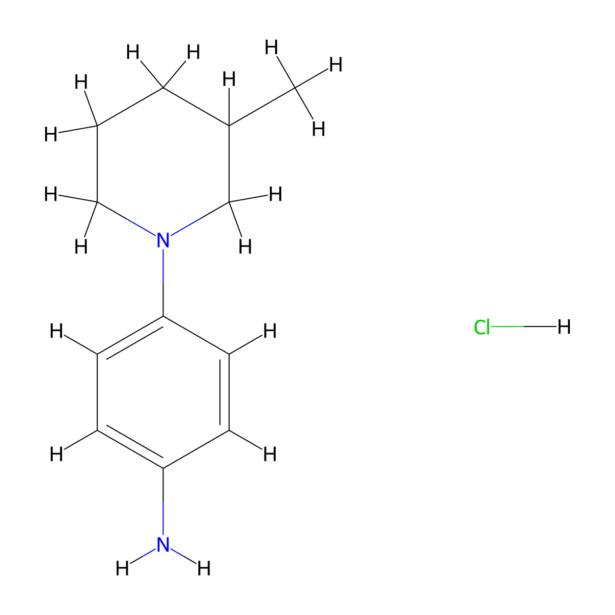 [4-(3-Methylpiperidin-1-yl)phenyl]amine hydrochloride molecular structure, CAS 1431965-34-2