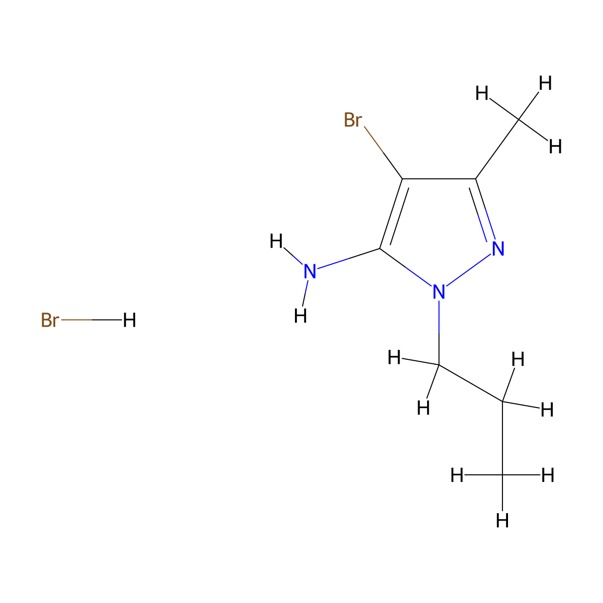 4-Bromo-3-methyl-1-propyl-1H-pyrazol-5-amine hydrobromide molecular structure, CAS 1431965-43-3
