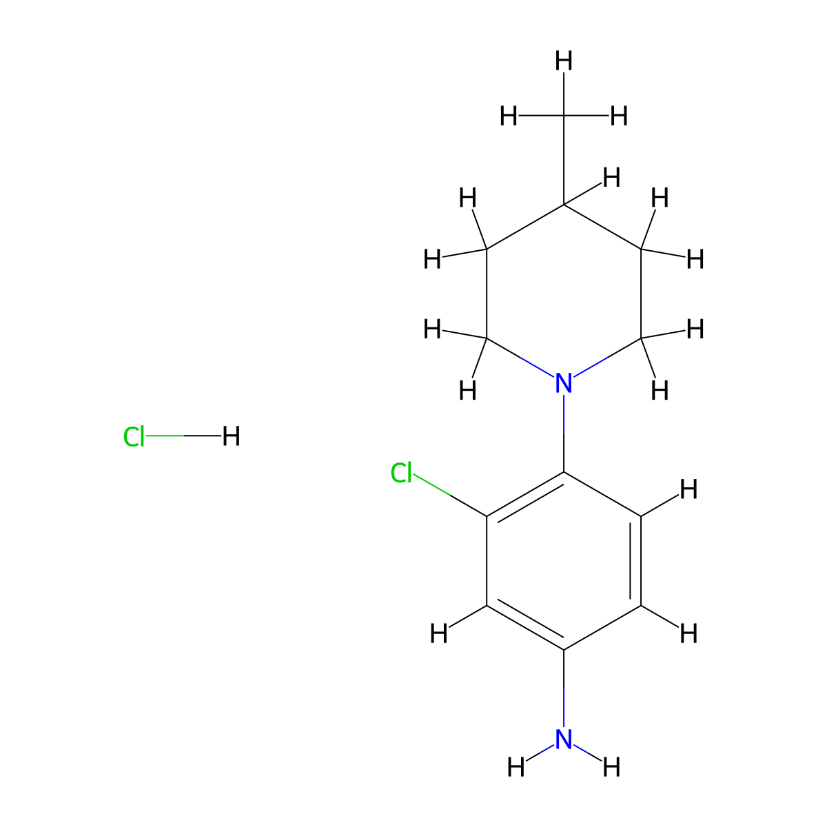 3-Chloro-4-(4-methylpiperidin-1-yl)aniline hydrochloride molecular structure, CAS 1431965-45-5