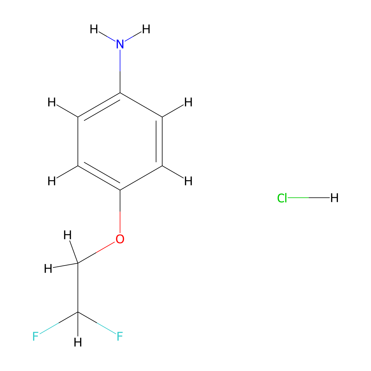 4-(2,2-Difluoroethoxy)aniline hydrochloride molecular structure, CAS 1431965-53-5