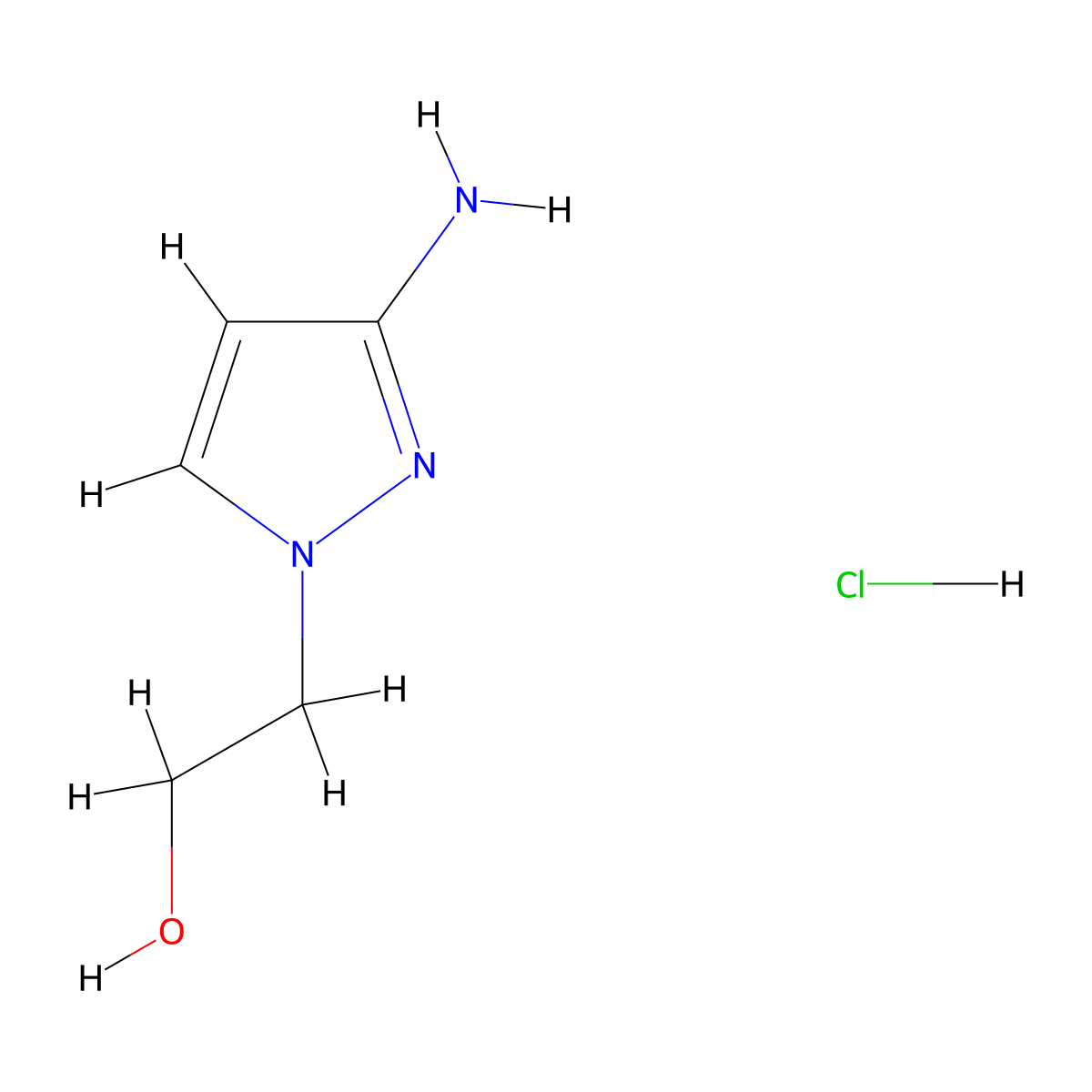 2-(3-Amino-1H-pyrazol-1-yl)ethanol hydrochloride molecular structure, CAS 1431965-61-5