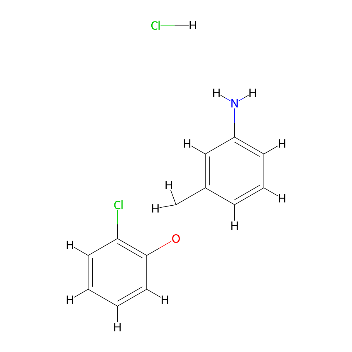 3-[(2-Chlorophenoxy)methyl]aniline hydrochloride molecular structure, CAS 1431965-79-5