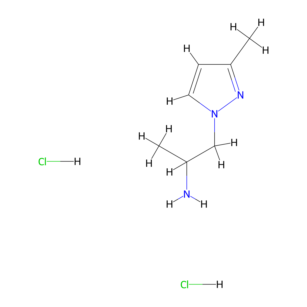 1-(3-Methyl-1H-pyrazol-1-yl)propan-2-amine dihydrochloride molecular structure, CAS 1431965-91-1
