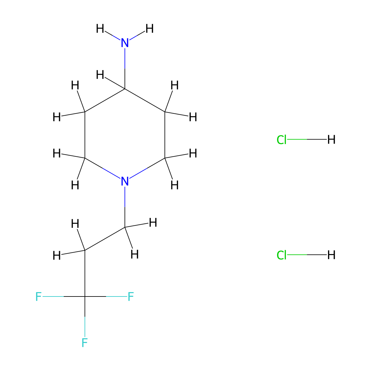 1-(3,3,3-Trifluoropropyl)piperidin-4-amine dihydrochloride molecular structure, CAS 1431965-96-6