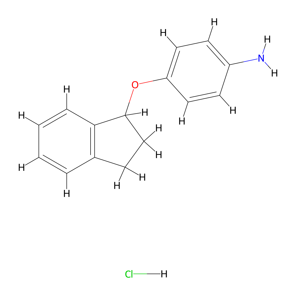 4-(2,3-Dihydro-1H-inden-1-yloxy)aniline hydrochloride molecular structure, CAS 1431965-97-7